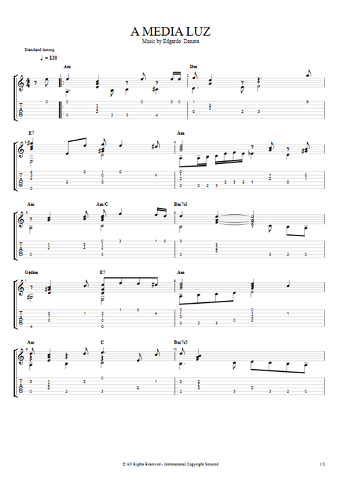 A Media Luz Edgardo Donato guitar pro tab AGuitar Guitarra solo mysongbook