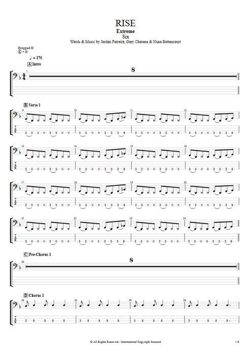 Rise Extreme guitar pro tab EBass Guitars, Bass & Backing Track mysongbook