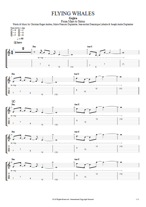 Flying Whales Gojira guitar pro tab EGuitarII Full Score mysongbook