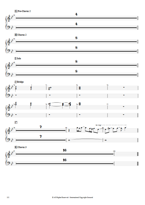 Call Me Little Sunshine Ghost guitar pro tab Organ Full Score mysongbook