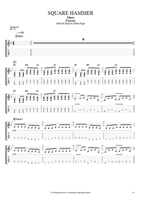 Square Hammer Ghost guitar pro tab EGuitarII Guitars, Bass & Backing Track mysongbook