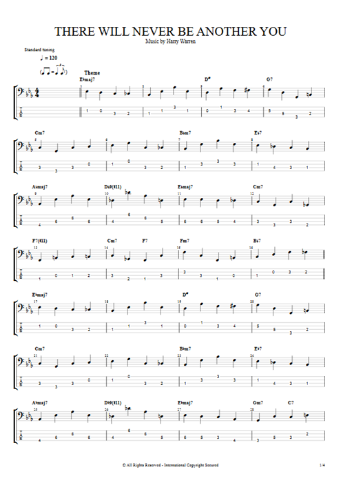There Will Never Be Another You Harry Warren guitar pro tab EBass Guitars, Bass & Backing Track mysongbook
