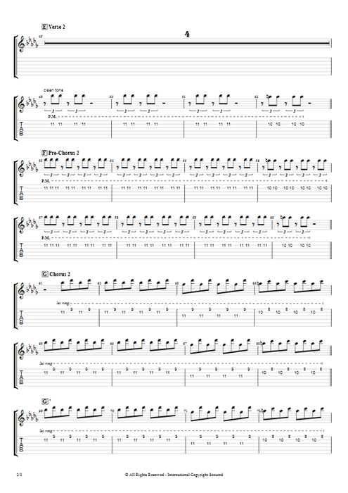 Believer Imagine Dragons guitar pro tab EGuitarI Full Score mysongbook