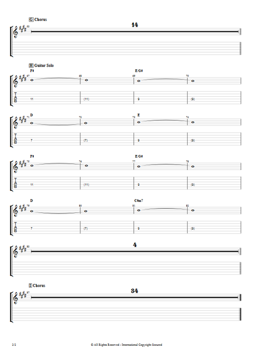 Run to You Bryan Adams guitar pro tab EGuitarIII Rhythm Guitars mysongbook