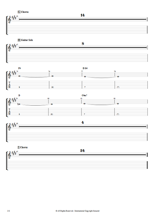 Run to You Bryan Adams guitar pro tab EGuitarV Rhythm Guitars mysongbook