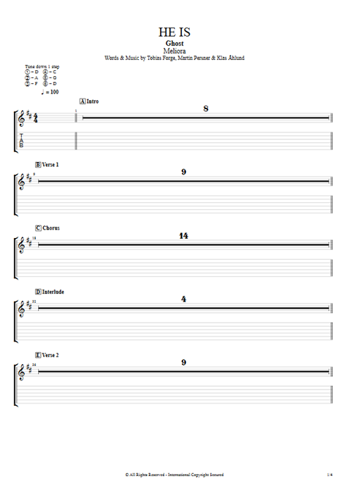 He Is Ghost guitar pro tab EGuitarI Full Score mysongbook