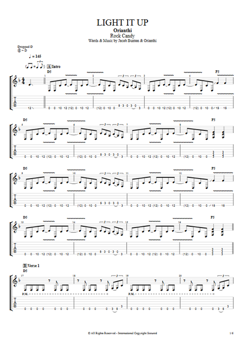 Light it Up Orianthi guitar pro tab EGuitarI Full Score mysongbook