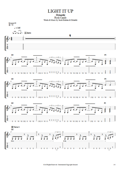 Light it Up Orianthi guitar pro tab EGuitarII Full Score mysongbook