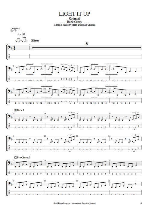 Light it Up Orianthi guitar pro tab EBass Full Score mysongbook