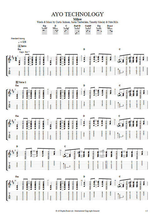 AYO Technology Milow guitar pro tab AGuitar Guitar & Vocals mysongbook
