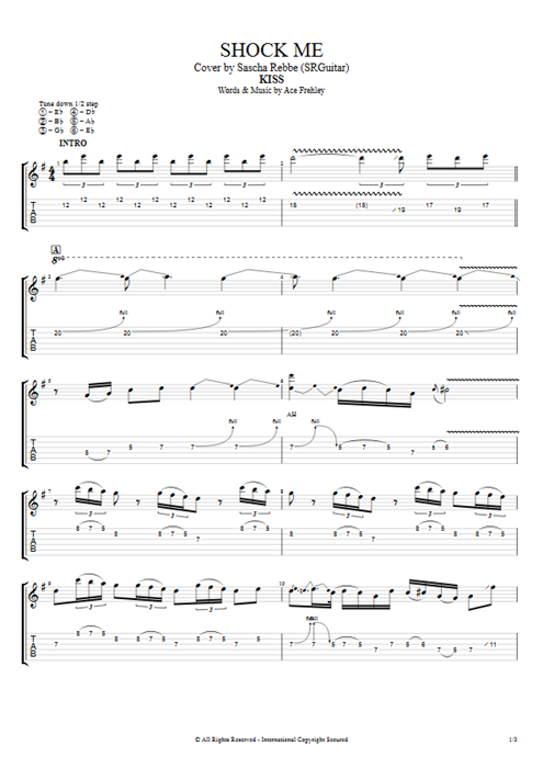 Shock Me Kiss guitar pro tab EGuitar Electric Guitar by Sascha Rebbe mysongbook