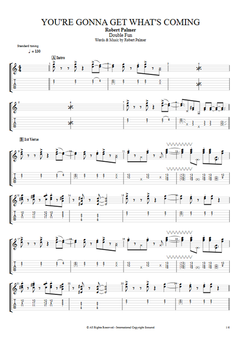 You're Gonna Get What's Coming Robert Palmer guitar pro tab EGuitarI Full Score mysongbook