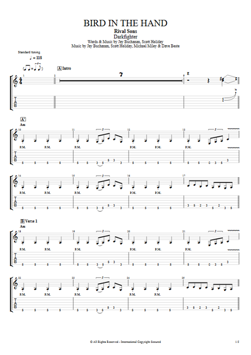 Bird in the Hand Rival Sons guitar pro tab EGuitarI Full Score mysongbook