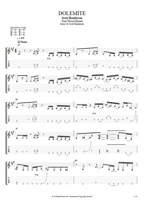 Dolemite Scott Henderson guitar pro tab EGuitar Full Score mysongbook