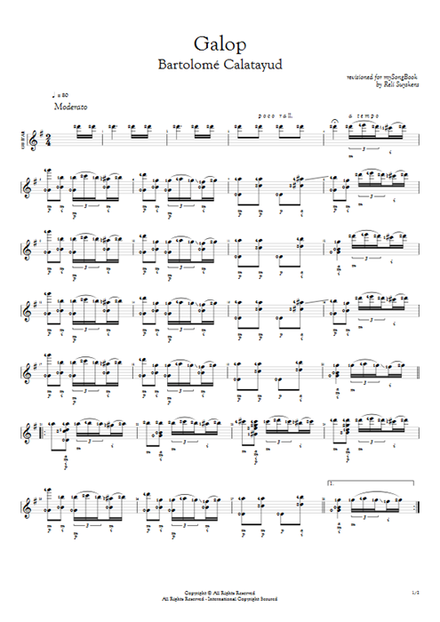 Galop Bartolomé Calatayud guitar pro tab AGuitar Solo Guitar mysongbook