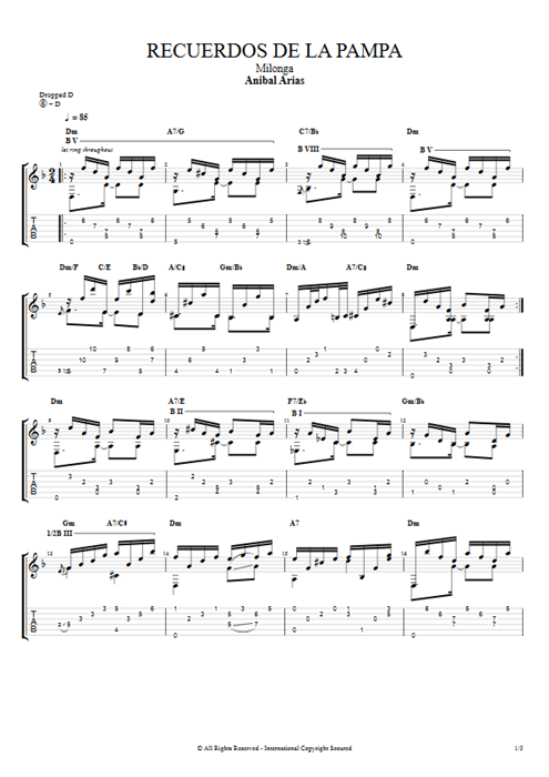Recuerdos de la pampa Anibal Arias guitar pro tab AGuitar Solo Guitar mysongbook