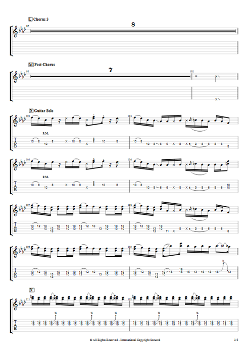 Palabra mi amor Shaka Ponk guitar pro tab EGuitarII Full Score mysongbook