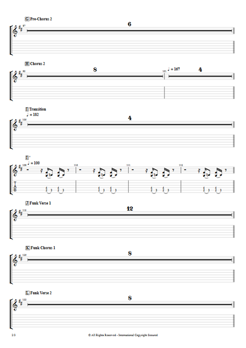 Black Listed Shaka Ponk guitar pro tab EGuitarIII Full Score mysongbook