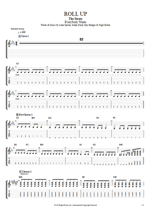 Roll Up The Struts guitar pro tab EGuitarII Full Score mysongbook
