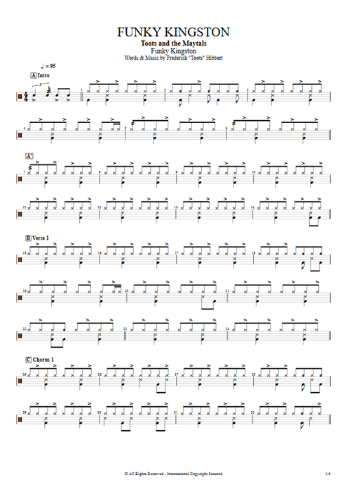 Funky Kingston Toots and the Maytals guitar pro tab Drums Full Score mysongbook
