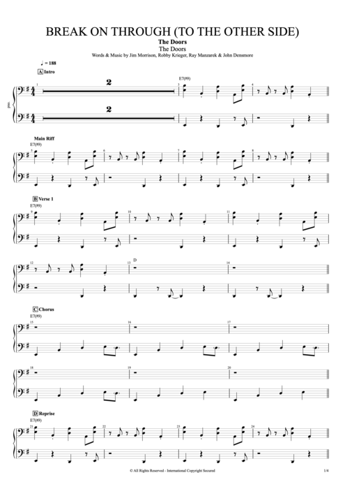 Break on Through (to the Other Side) The Doors guitar pro tab EPiano Full Score mysongbook